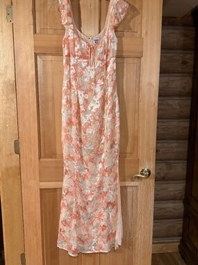 Princess Polly Floral Midi Dress – Pink/Cream (Multi) – US 2- Like New